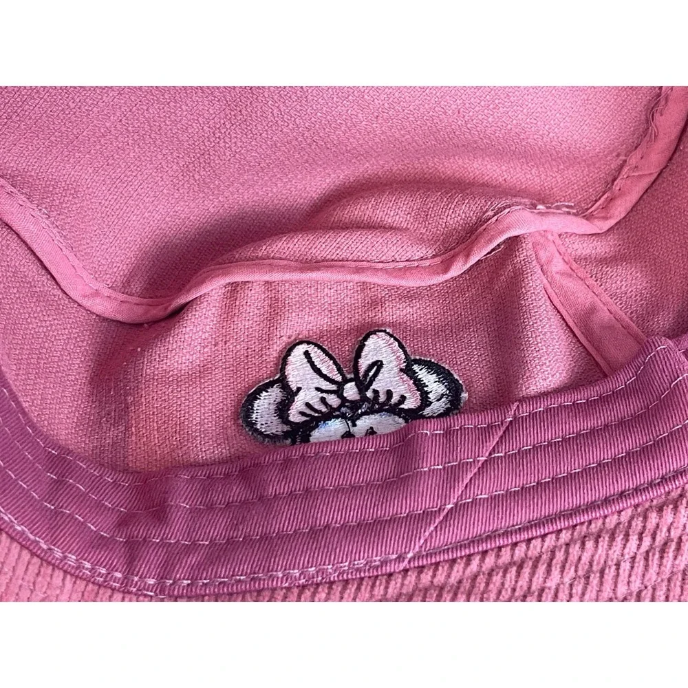 00420 - Disney Minnie Mouse Mauve/Pink‎ Corduroy Bucket Hat Kids S/M Embroidered